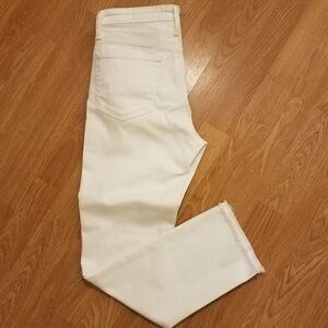 AG High Rise Straight Crop Raw Hem Jeans sz 26R